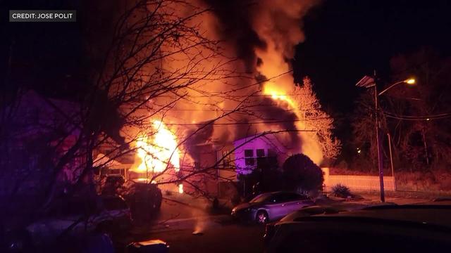 Flames engulf a Woodbridge home. 