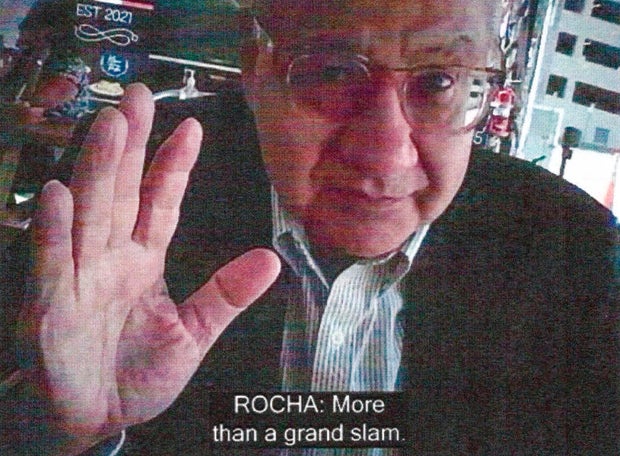 This image provided by the Justice Department and contained in the affidavit in support of a criminal complaint shows Victor Manuel Rocha during a meeting with a FBI undercover employee.