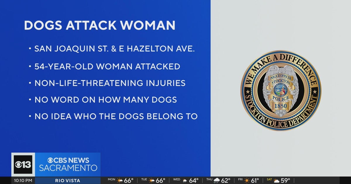 Woman attacked by pack of dogs in Stockton - CBS Sacramento