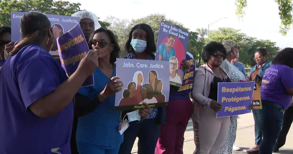“They need to pay us,” healthcare workers protest “pattern of disrespect” from employer
