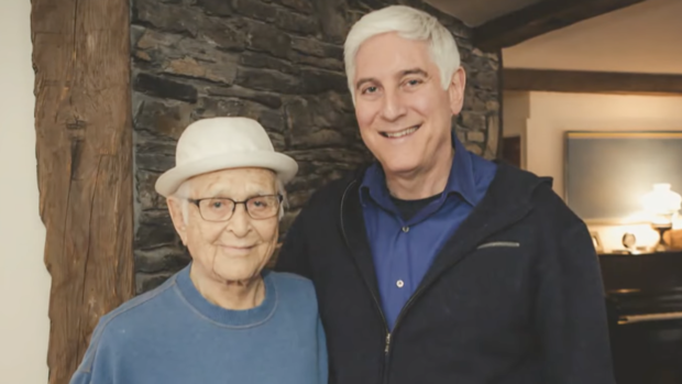 Norman Lear and Dr. Jon LaPook 