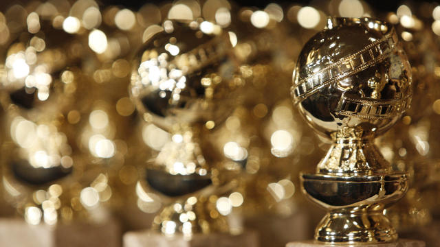 Golden Globe statuettes are seen during a news conference at the Beverly Hilton Hotel in Beverly Hills, California, Jan. 6, 2009. 