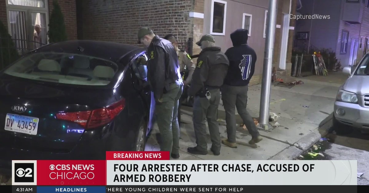 4 armed robbery suspects arrested after chase ends in Brighton Park ...
