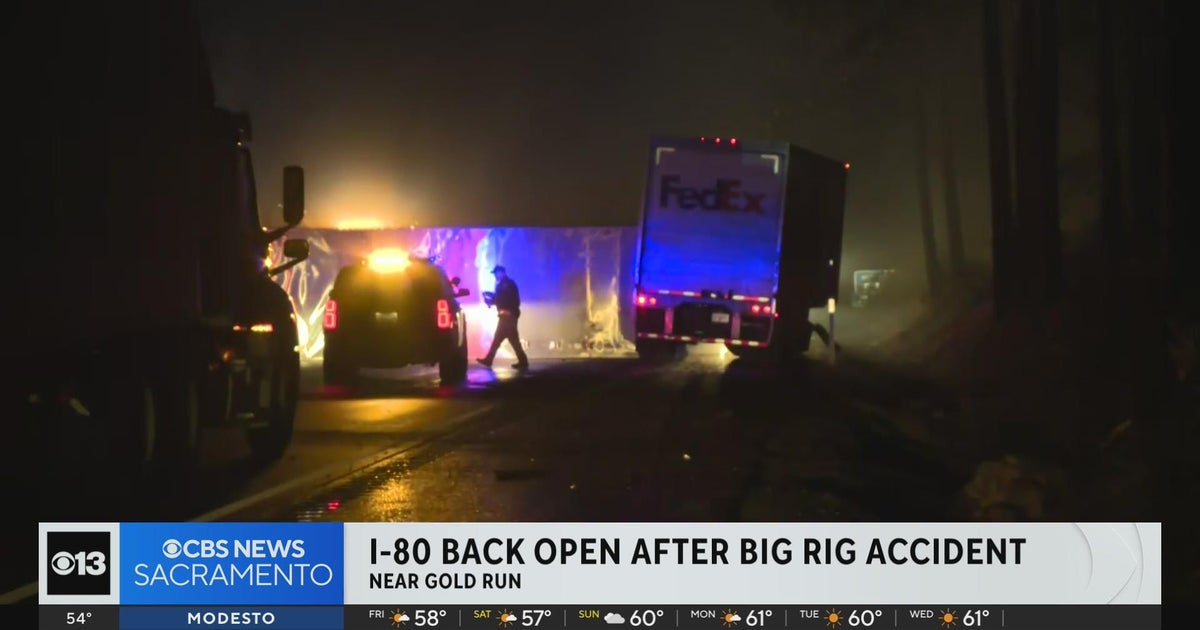I-80 back open in Gold Run area after big rig crash