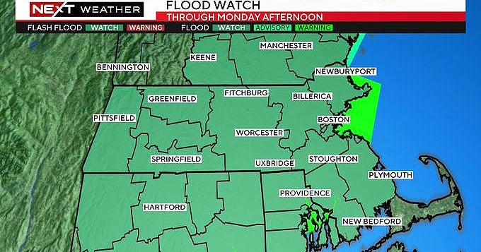 Heavy rain, gusty winds through Monday morning across Massachusetts ...