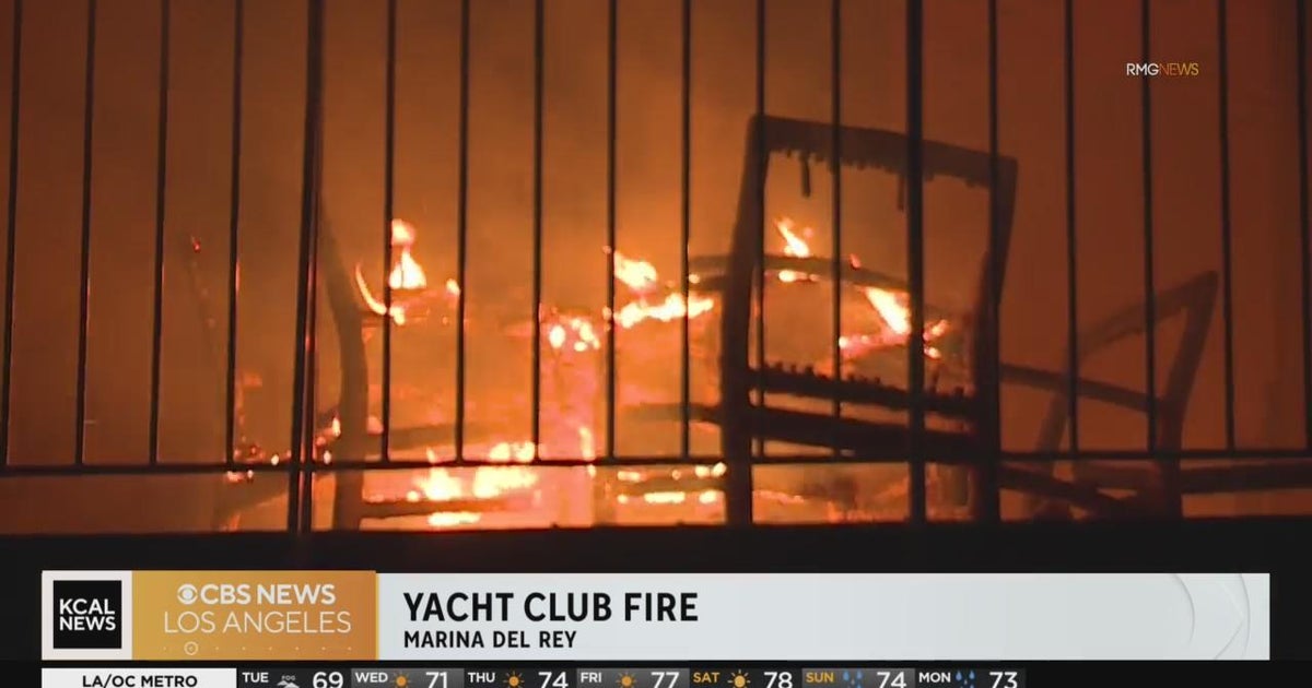 Firefighters fight to extinguish blaze at California Yacht Club in Marina del Rey