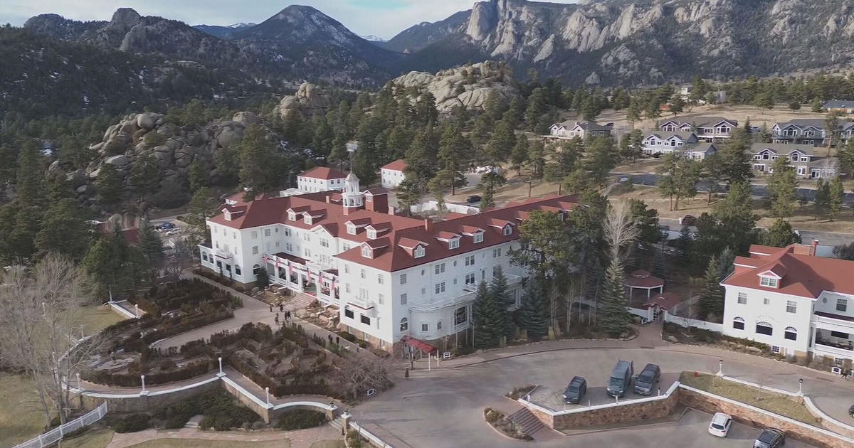 people at swimming pool Stanley Hotel Estes Park Colorado Stock