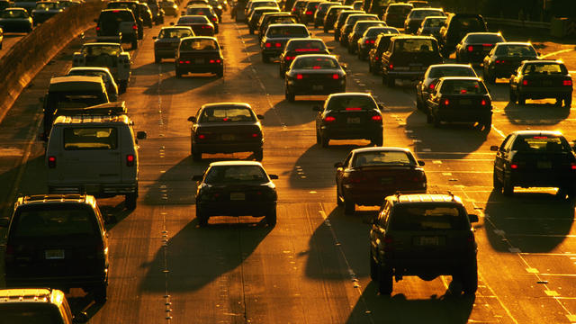 Heavy Traffic on an LA Freeway 