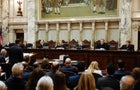 The Wisconsin Supreme Court listens to arguments during a redistricting hearing at the state Capitol on Nov. 21, 2023, in Madison. 