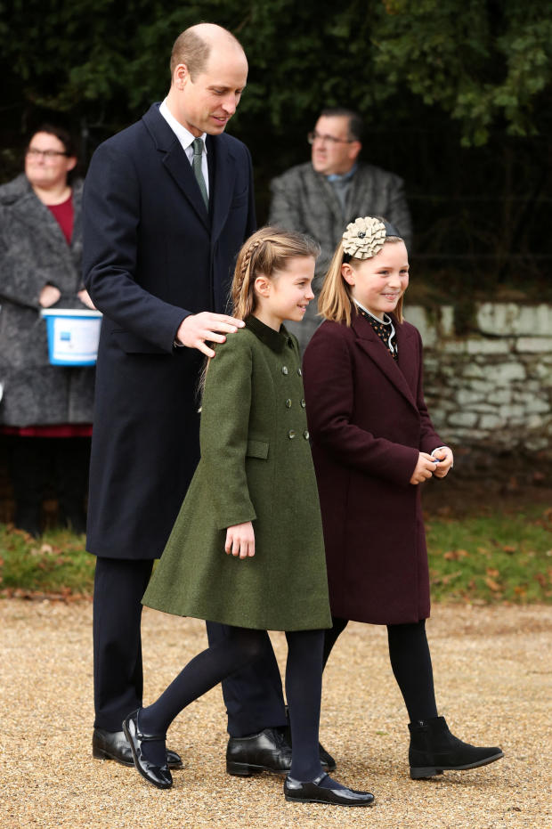 Britain's William, Prince of Wales, Princess Charlotte and Mia Tindall 