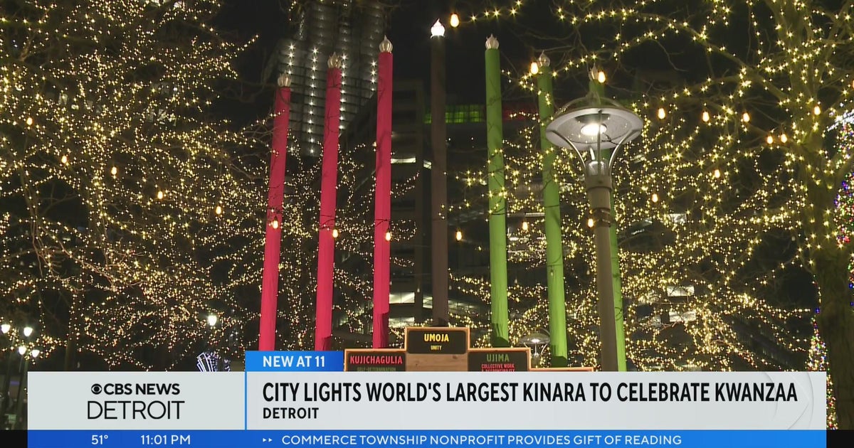 City of Detroit lights largest Kinara in celebration of Kwanzaa CBS
