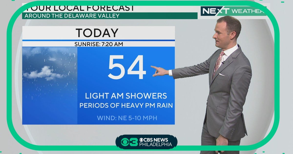 NEXT Weather: Periods of heavy rain move in Wednesday - CBS Philadelphia