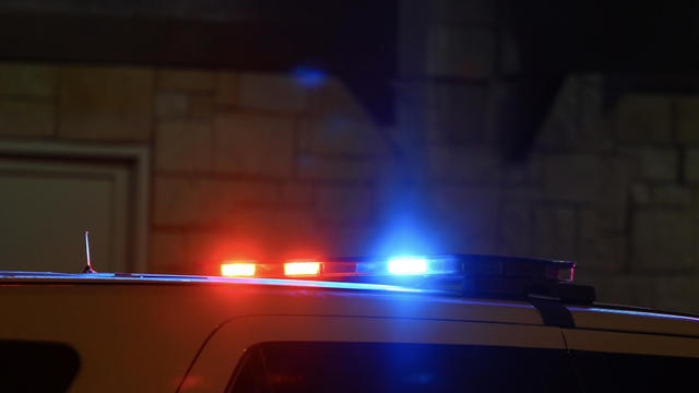 Emergency flashing lights on a police vehicle 