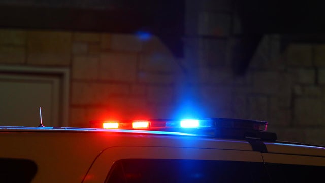 Emergency flashing lights on a police vehicle