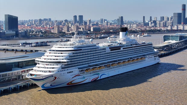China First Large Cruise Ship Adora Magic City in Shanghai