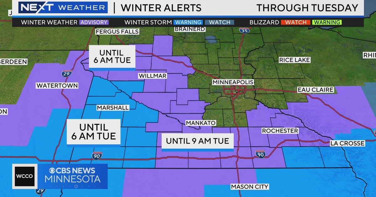 Active week starts with snow showers Monday - CBS Minnesota