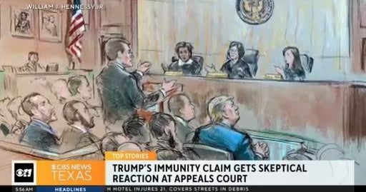 Trump's immunity claim gets skeptical reaction at appeals court - CBS Texas