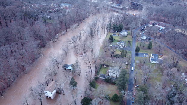 Flooding along the Neshaminy Creek over Periwinkle Avenue, Jan. 10, 2024. Photo courtesy Bob Barnes. 