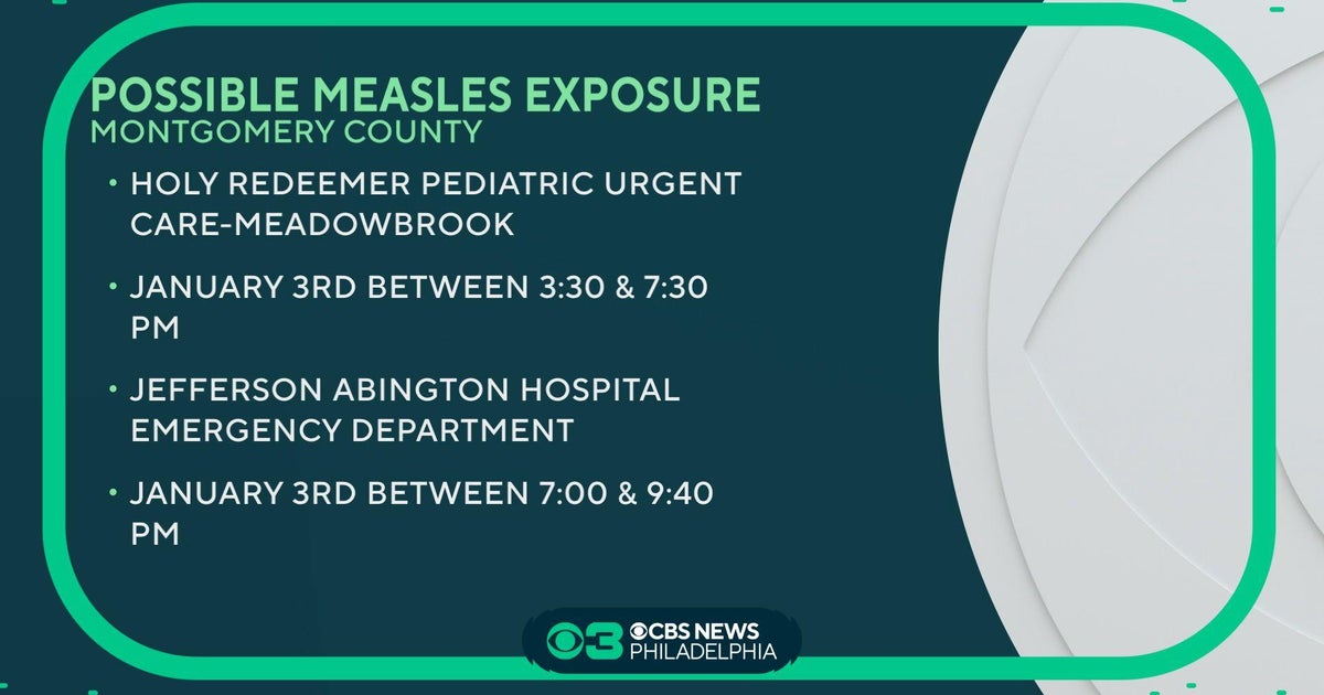 Montco health officials warn of possible measles exposure related to