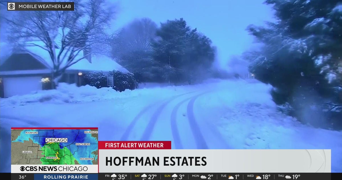 Suburban snow causing slick spots on the road - CBS Chicago