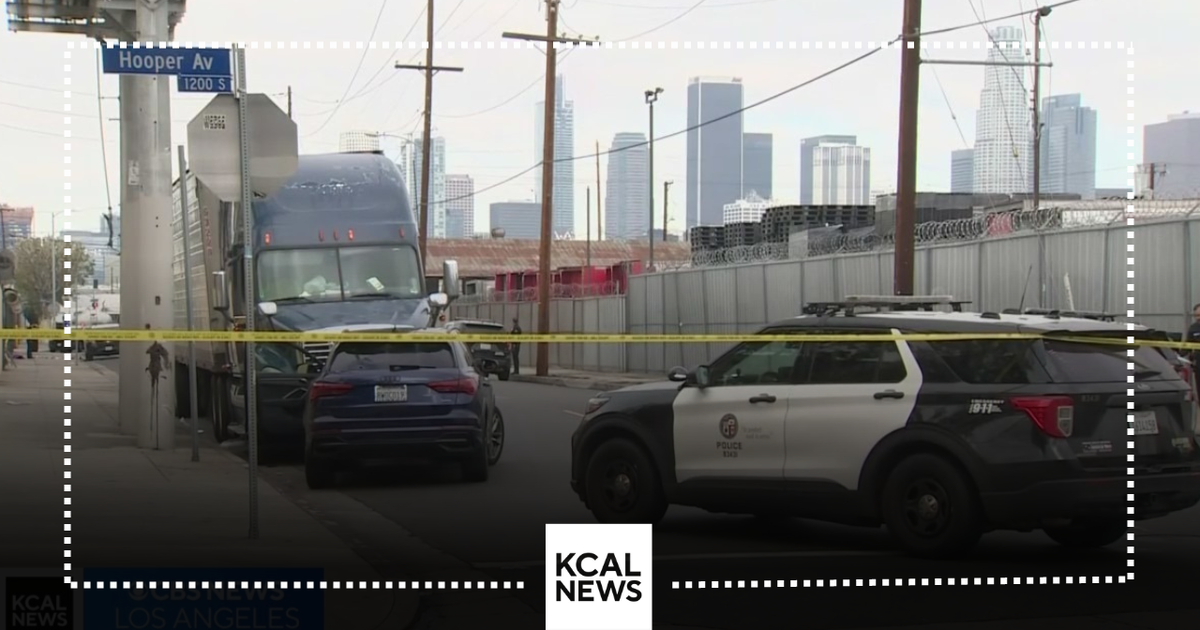 Police shoot pursuit suspect armed with gun in downtown LA - CBS Los ...
