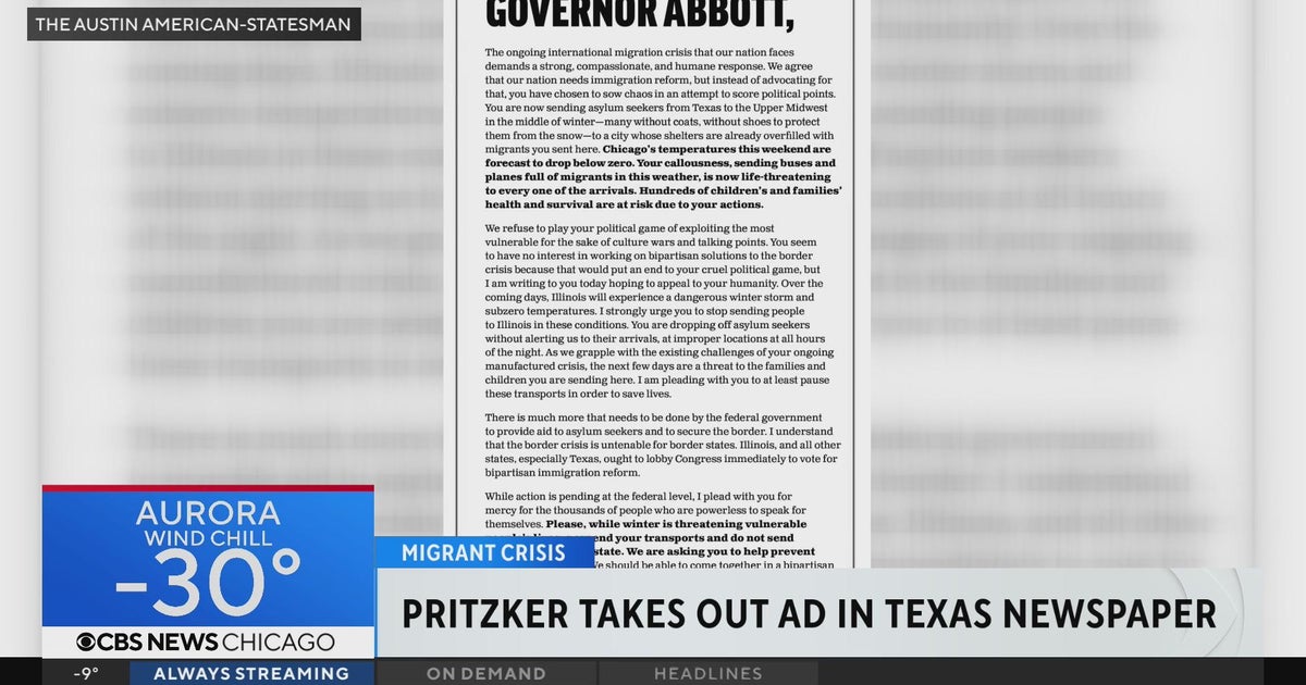 Pritzker begs Abbott to stop sending migrants to Chicago - CBS Chicago