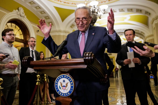 Senate Majority Leader Chuck Schumer speaks during a news conference at the U.S. Capitol on Jan. 9, 2024.