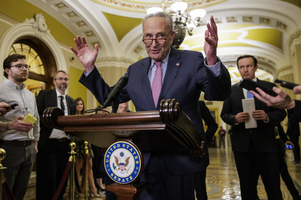 Senate Majority Leader Chuck Schumer speaks during a news conference at the U.S. Capitol on Jan. 9, 2024. 