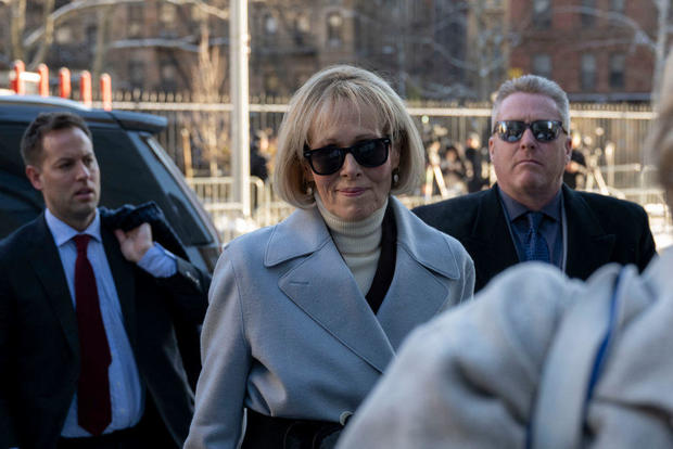 E. Jean Carroll arrives at the federal courthouse in Manhattan on Jan. 17, 2024. 