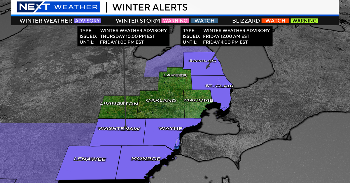 Snow closes out work week in Southeast Michigan - CBS Detroit