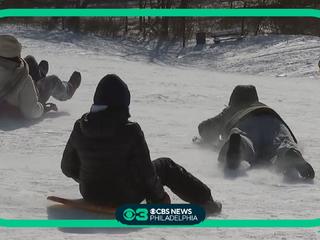 Kids in Bala Cynwyd celebrate snow day with sledding - CBS Philadelphia