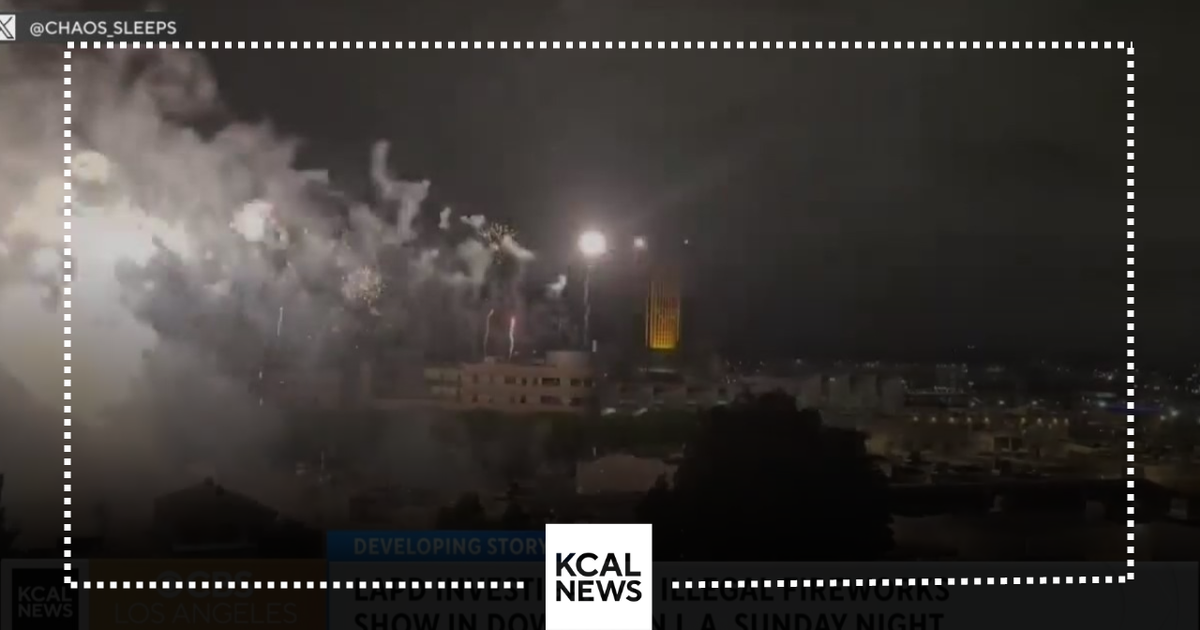 Illegal fireworks show lights up downtown LA sky - CBS Los Angeles