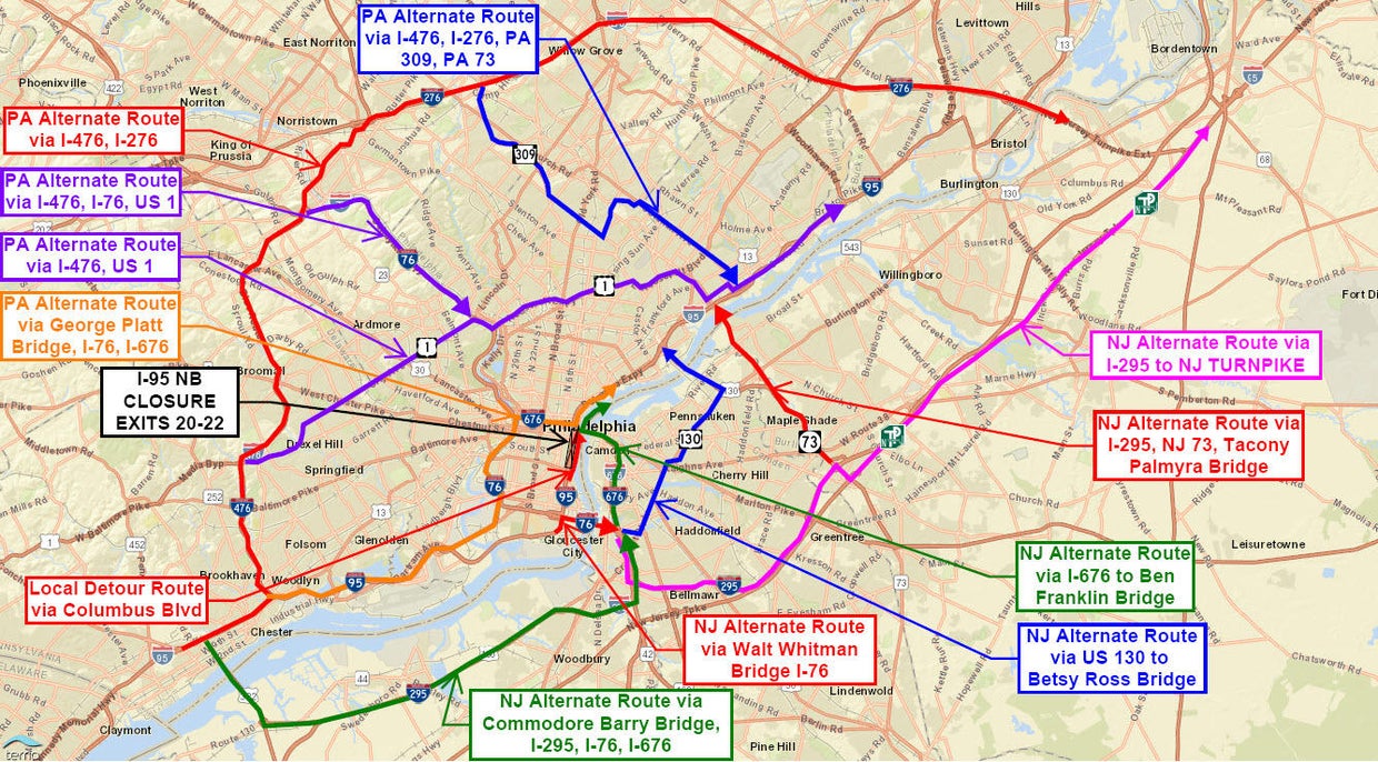 Portion of I-95 northbound in Philadelphia closing in early February ...