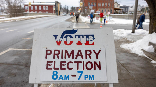 Voting booths in polling place 