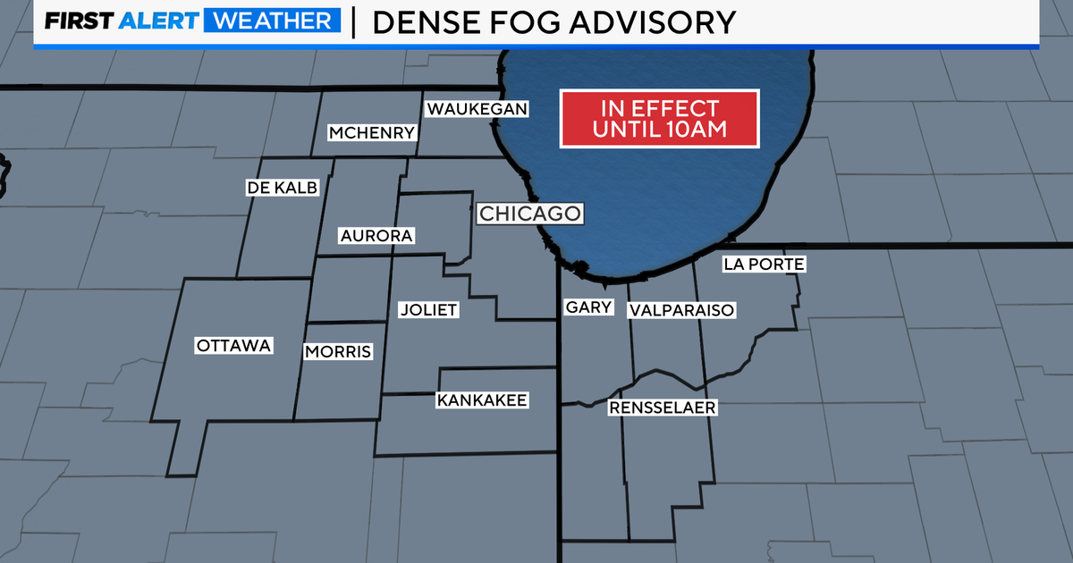 Dense fog advisory in effect, waves of rain Wednesday - CBS Chicago