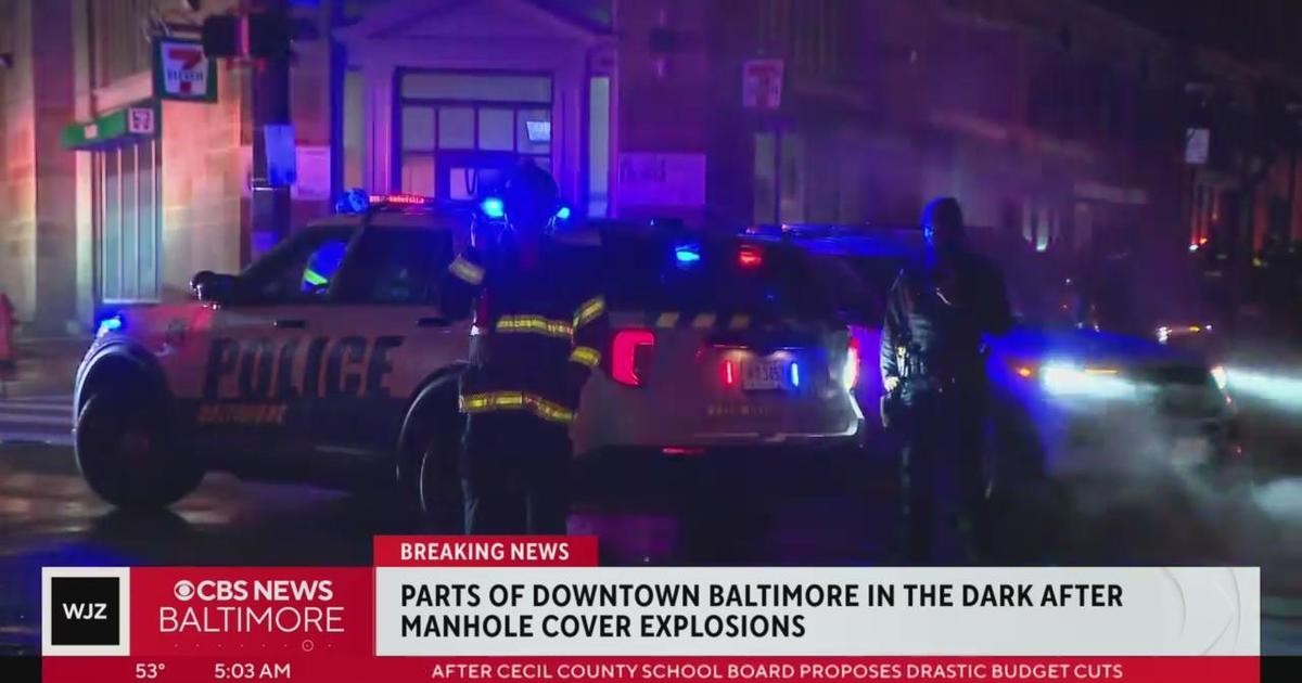 Parts of Downtown Baltimore in the dark after multiple manhole cover explosions