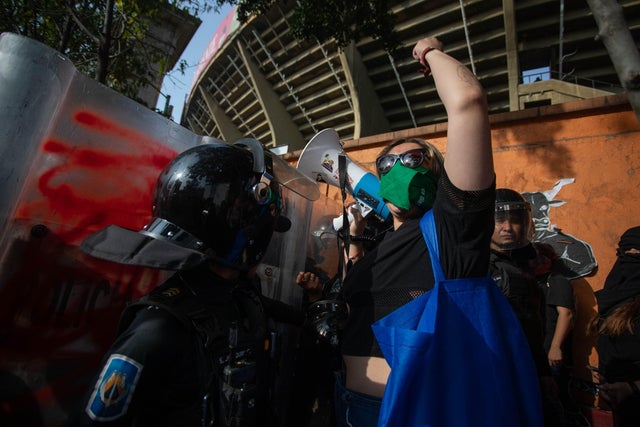 Anti-bullfighting demonstration in Mexico City 