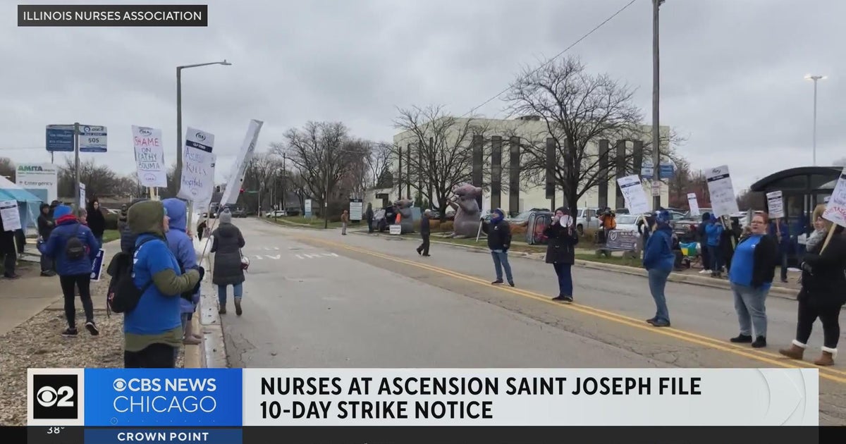 Nurses at Ascension Saint Joseph Joliet file 10day strike notice CBS