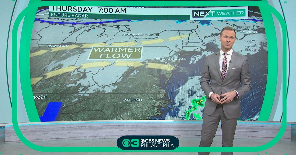 NEXT Weather: Warmer air to end the week - CBS Philadelphia