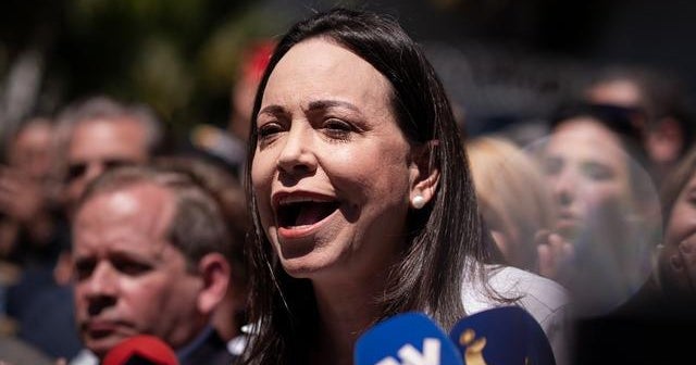 Mara Corina Machado Venezuelan opposition leader María Corina Machado speaks about ban on