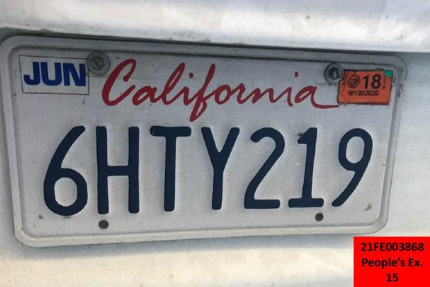 Victor Gray's license plate with Ray Wright's registration tag 