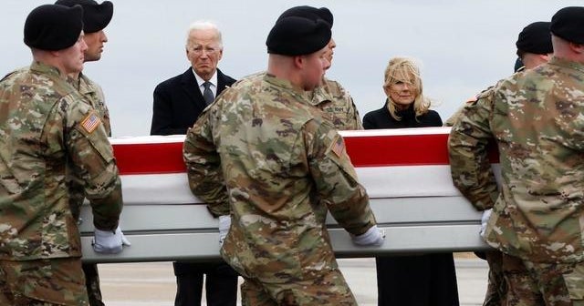 Bidens attend dignified transfer of 3 soldiers killed in Jordan
