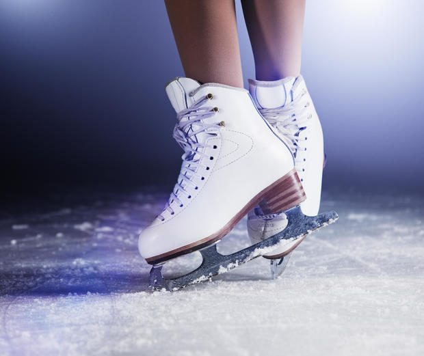 Figure skates on ice 