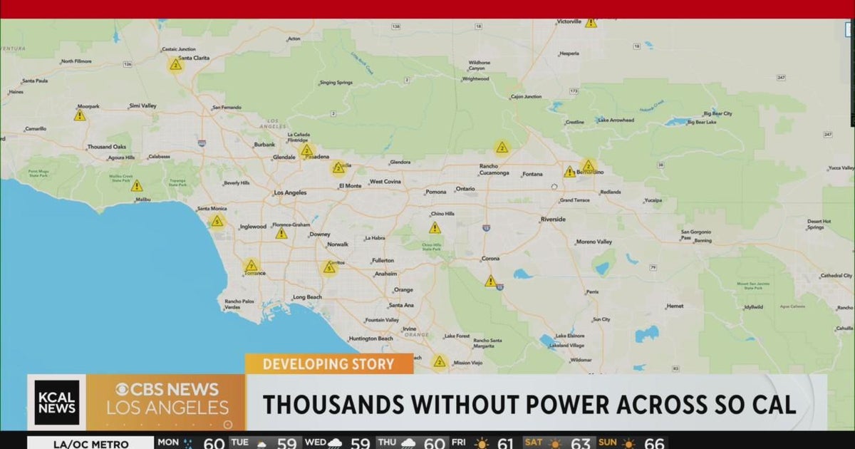 Thousands without power across Los Angeles and Orange Counties - CBS ...