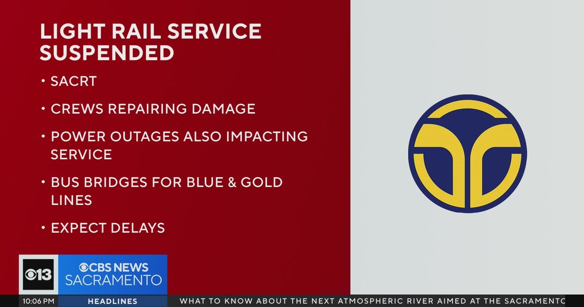 SacRT Light Rail services temporarily suspended after storm