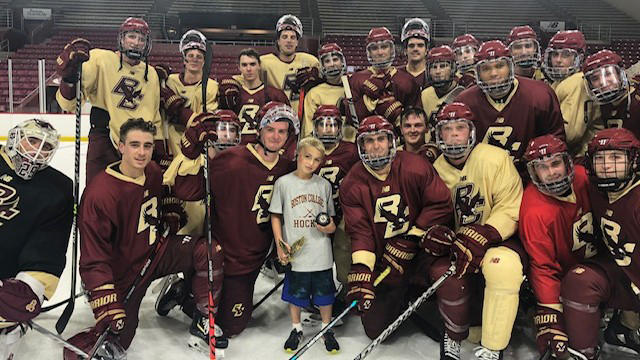 Josh Bello with BC hockey team 