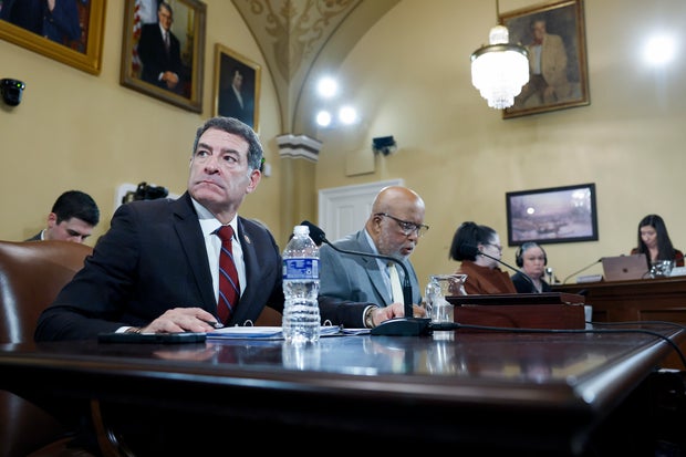 House Homeland Security Committee Chairman Mark Green and ranking member Bennie Thompson attend a Rules Committee hearing on Feb. 5, 2024.