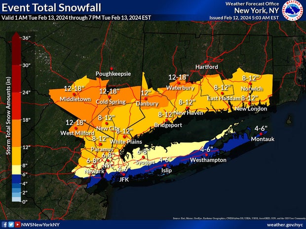 New York snowfall 