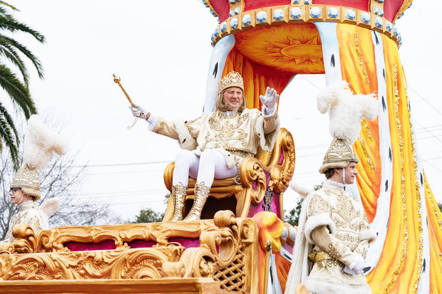 Rex 2024, King of Carnival, during Mardi Gras celebrations in New Orleans 