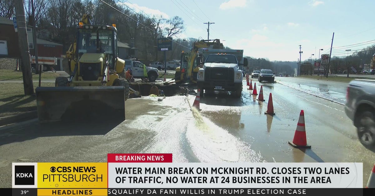 Water main break on McKnight Road closes 2 lanes of traffic, leaves ...